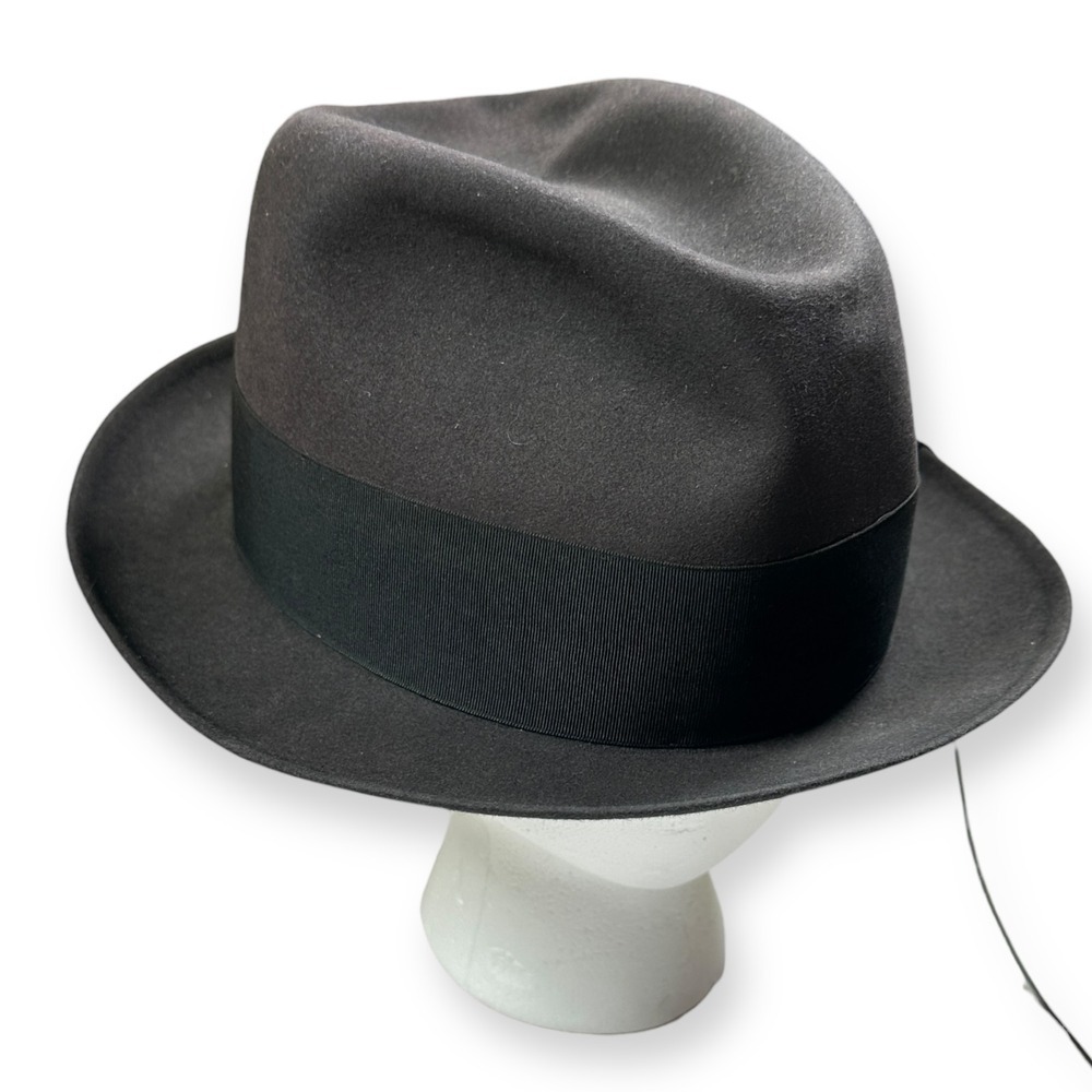 Vintage Brown Black Borsalino Alessandria San Remo Fedora WTP Size 7 1/8 Italy - Picture 3 of 16